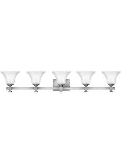 Abbie 5-Light Bath Sconce in Brushed Nickel.